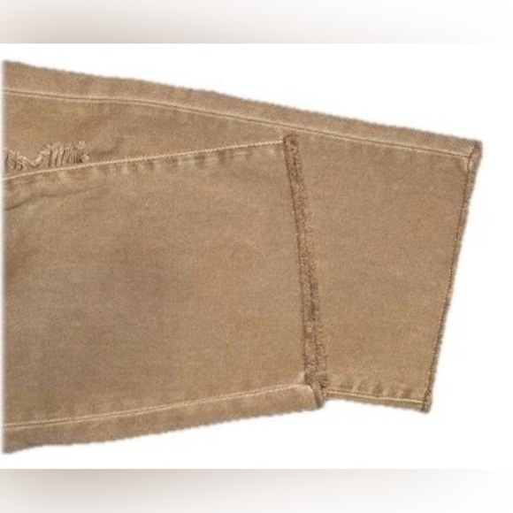 Vervet Jeans Women's Tan Size 30 Straight Vintage Crop Distressed Raw Hem 32x26 - Picture 5 of 8